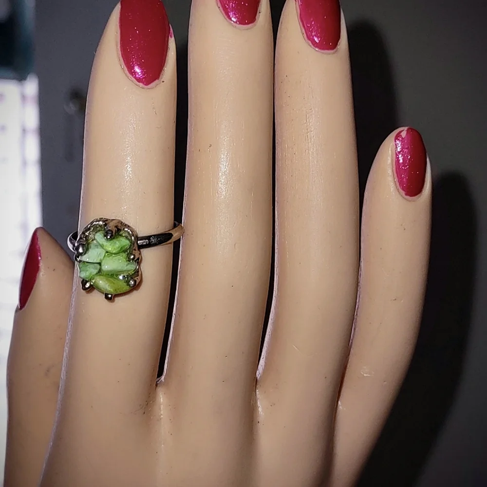 Jade Stone Colored Fashion Ring